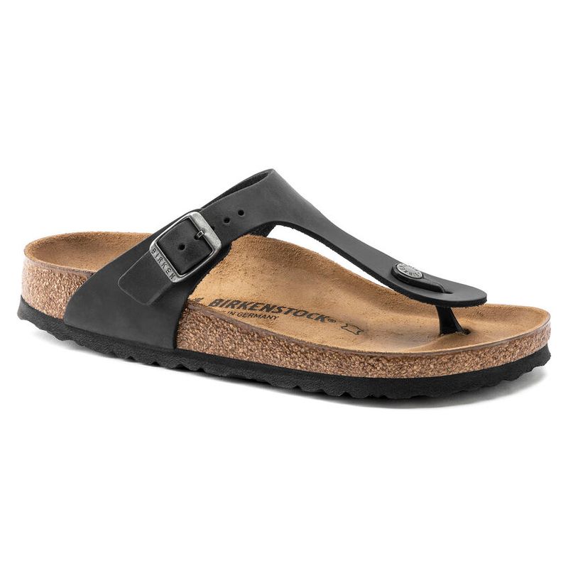 Birkenstock Gizeh Svart oljet skinn normal